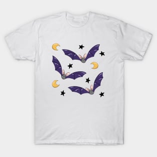 Cute bats with moons and stars T-Shirt
